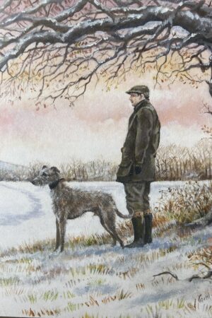 Winter Solstice Lurcher Card